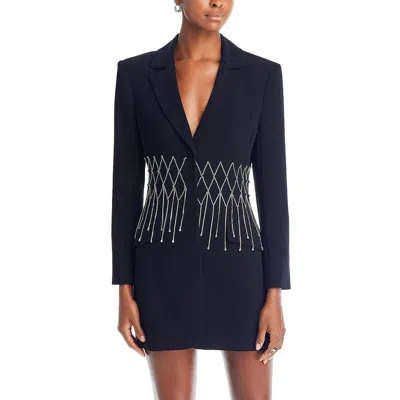 CINQ À SEPT WOMENS EMBELLISHED LONG SLEEVE MINI DRESS