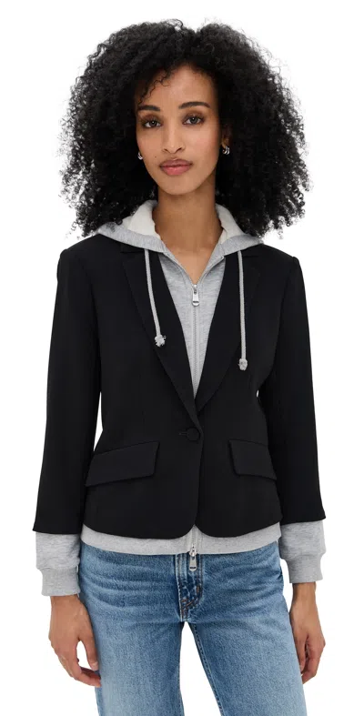 CINQ À SEPT ZIP UP LE PETIT KHLOE BLAZER BLACK/HEATHER GREY