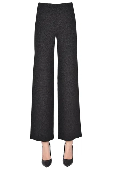 CIRCUS HOTEL CROPPED LAMÈ KNIT TROUSERS