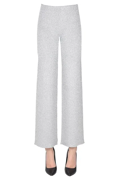 CIRCUS HOTEL CROPPED LAMÈ KNIT TROUSERS