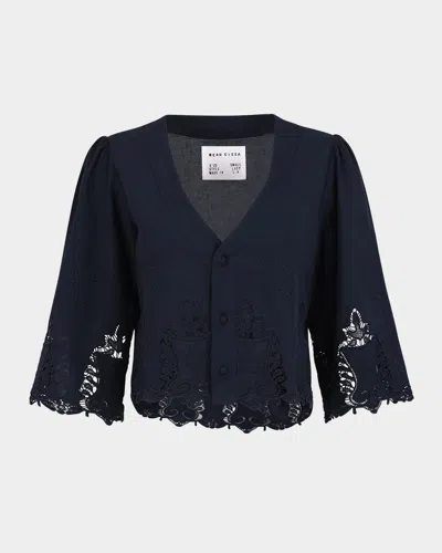CISSA THE LADY LACE-TRIM BUTTONED SHIRT