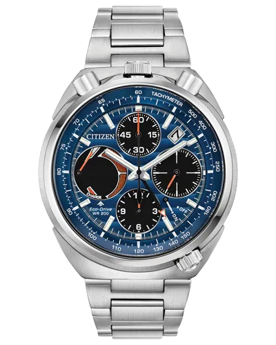 CITIZEN CITIZEN AV0070-57L PROMASTER ECO-DRIVE TSUNO CHRONOGRAPH RACER BLUE DIAL WATCH