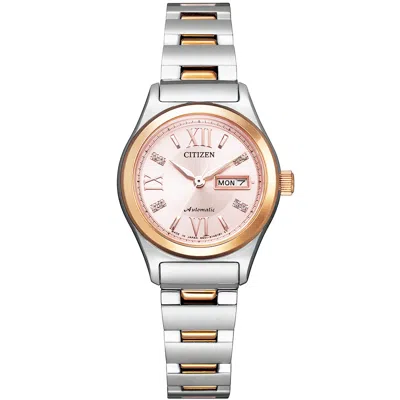 CITIZEN CITIZEN COLLECTION PD7166-54W AUTOMATIC WATCH SILVER PINK GOLD DIAL 27.0MM WOMEN