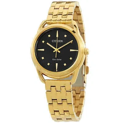 CITIZEN CITIZEN ECO-DRIVE DRESS CLASSICS BLACK DIAL LADIES WATCH FE7092-50E
