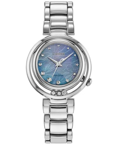 CITIZEN ECO-DRIVE WOMEN'S ARCLY DIAMOND (1/10 CT. T.W.) STAINLESS STEEL BRACELET WATCH 30MM