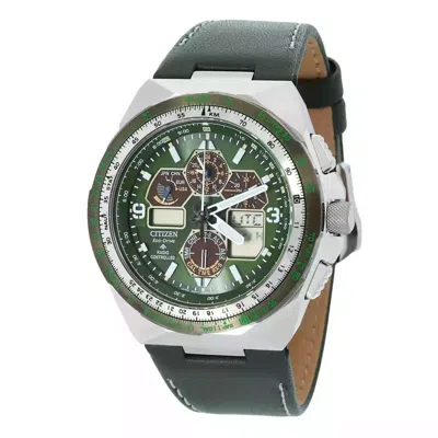 CITIZEN CITIZEN PROMASTER SKYHAWK A-T CHRONOGRAPH GREEN DIAL MEN'S WATCH JY8147-01X