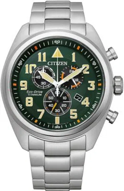 CITIZEN CITIZEN SILVER MENS CHRONOGRAPH WATCH AT2480-81X