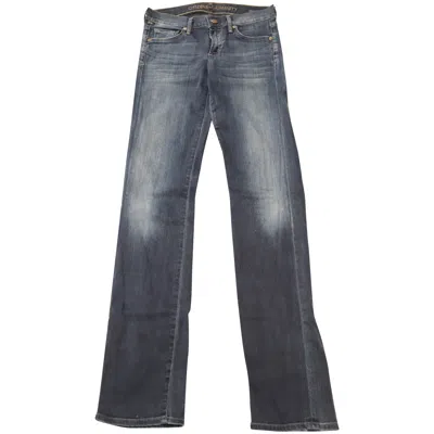 CITIZEN OF HUMANITY AVA LOW-RISE STRAIGHT CUT JEANS IN BLUE COTTON