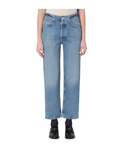 CITIZEN OF HUMANITY CITIZENS OF HUMANITY LOGO PATCH STRAIGHT LEG JEANS
