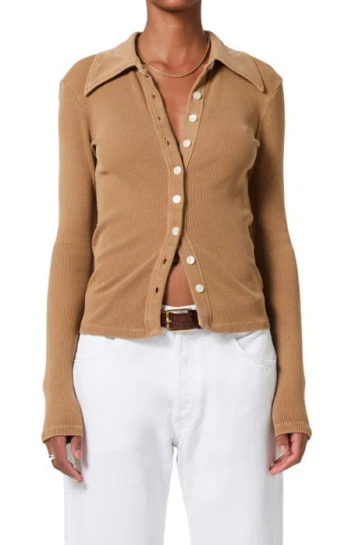 CITIZEN OF HUMANITY CITIZENS OF HUMANITY GILA RIB KNIT BUTTON-UP SHIRT