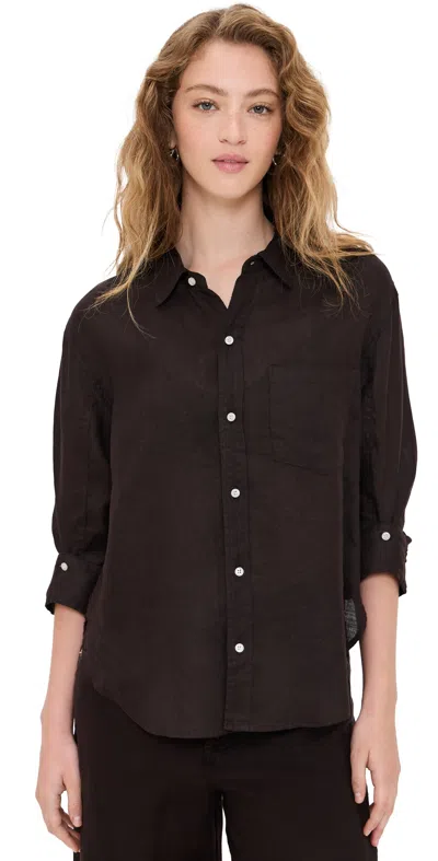 CITIZEN OF HUMANITY KAYLA SHRUNKEN SHIRT CHOCOLATE