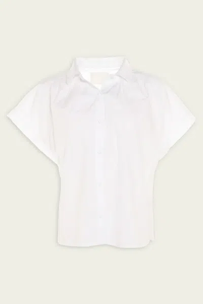 CITIZEN OF HUMANITY PENNY SHORT SLEEVE BLOUSE IN STAR WHITE