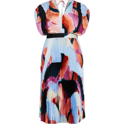 CITY CHIC CITY CHIC HENLEY PLEATED MAXI DRESS