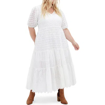 CITY CHIC CITY CHIC MELODY EYELET EMBROIDERED MAXI DRESS