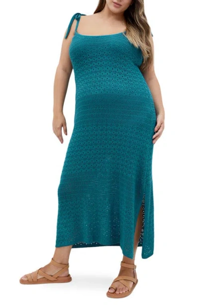 CITY CHIC CITY CHIC SWEET TIE STRAP OPEN STITCH MIDI DRESS