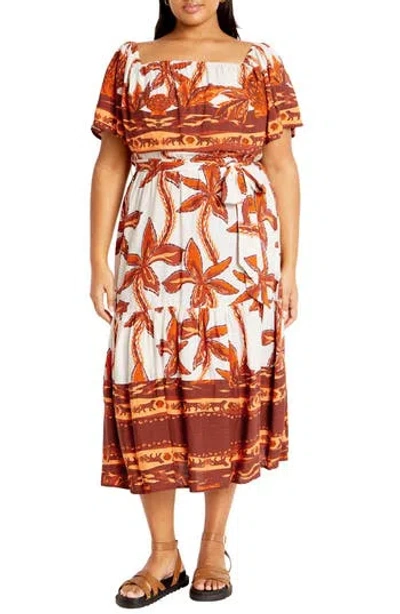 CITY CHIC CITY CHIC TALIA TIE BELT MIDI DRESS