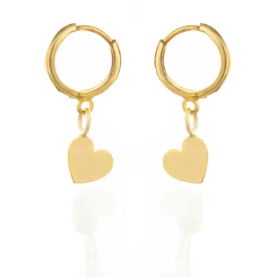 C.J.M WOMEN'S GOLD SOLID HEART HUGGIES PAIR