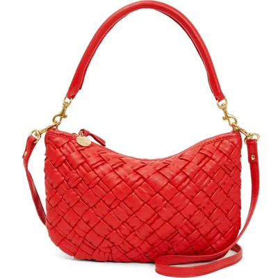 CLARE V CLARE V. PETIT MOYEN WOVEN LEATHER MESSENGER BAG