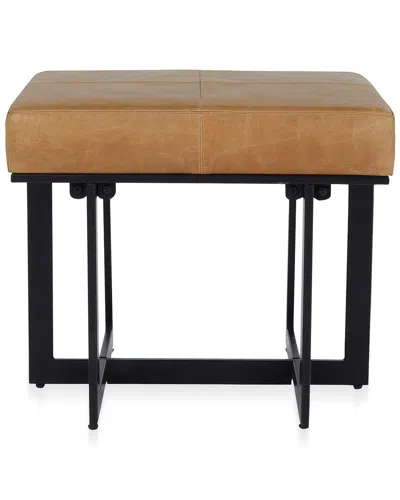 CLASSIC HOME CLASSIC HOME CALVIN PREMIUM LEATHER & TUBE IRON STOOL