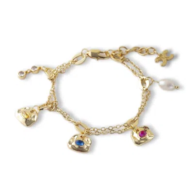 CLASSICHARMS WOMEN'S IRIS GOLD GEMSTONE CHARM BRACELET
