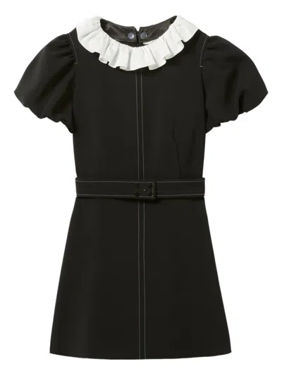 CLAUDIE PIERLOT PUFF-SLEEVE RUFFLED-COLLAR MINI DRESS