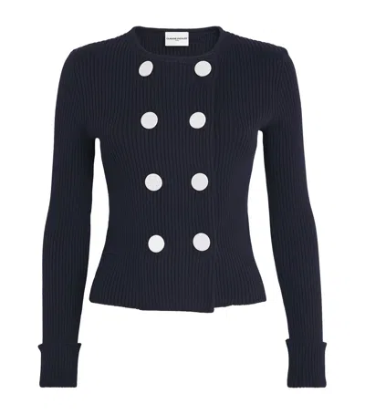 CLAUDIE PIERLOT WOOL-BLEND DOUBLE-BREASTED CARDIGAN