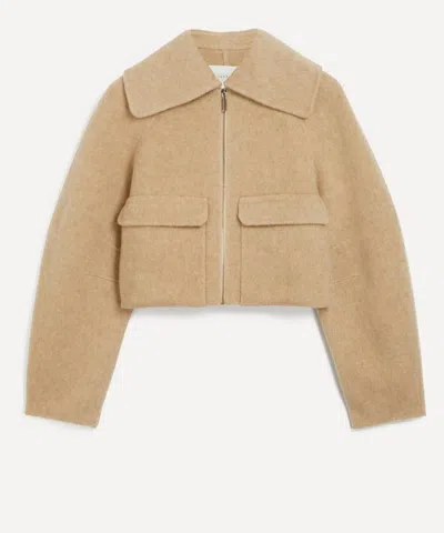 CLEA CLEA WOMEN'S ALTO CROPPED WOOL-ALPACA BOMBER JACKET