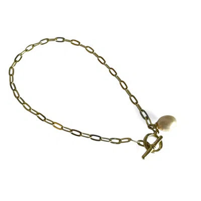 CLEMENCE WREN WOMEN'S T-BAR FRESHWATER PEARL BRACELET - GOLD