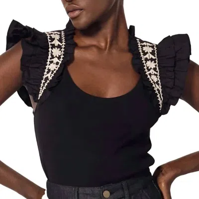 CLEOBELLA RAVEN TOP IN BLACK/IVORY