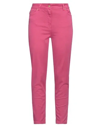 CLIPS MORE CLIPS MORE WOMAN JEANS FUCHSIA SIZE 12 COTTON, ELASTANE