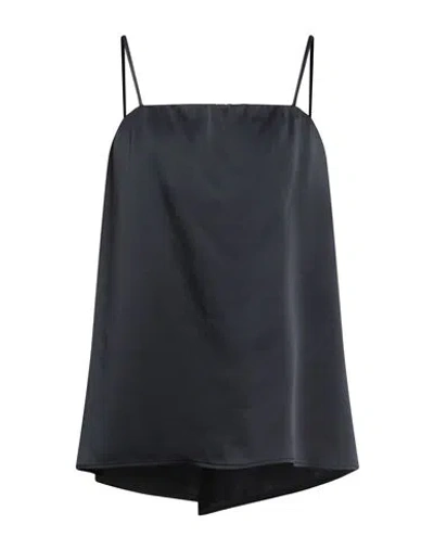 CLIPS CLIPS WOMAN TOP MIDNIGHT BLUE SIZE 10 ACETATE, VISCOSE