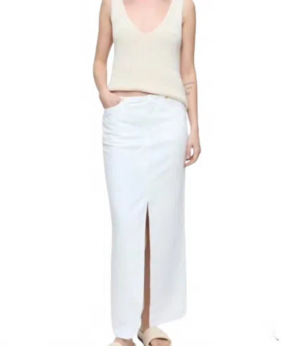 CLOSED 5 POCKET DENIM MAXI SKIRT IN WHITE