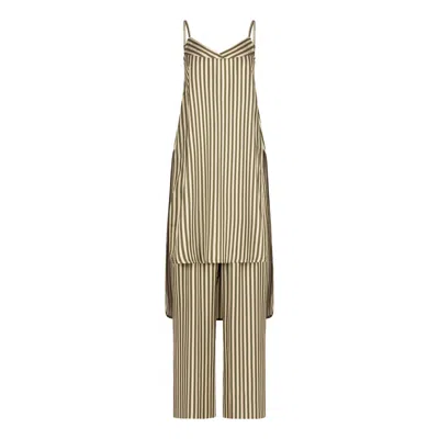 CLOTHES BY LOCKER ROOM GREEN RELAXED STRIPED CO-ORD SET