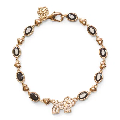 CLOUD HAVEN WOMEN'S GOLD / BLACK CLOUD HAVEN CRYSTAL LOGO BRACELET BLACK