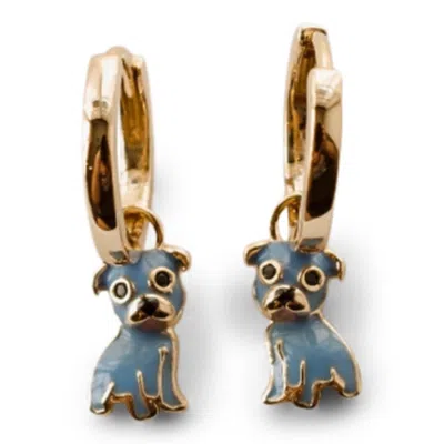 CLOUD HAVEN WOMEN'S GOLD / BLUE CLOUD HAVEN BLUE PIT BULL HOOPS GOLD