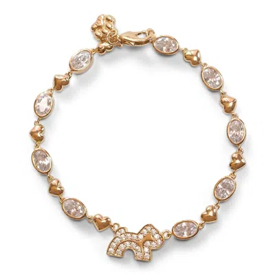 CLOUD HAVEN WOMEN'S GOLD CLOUD HAVEN CRYSTAL LOGO BRACELET