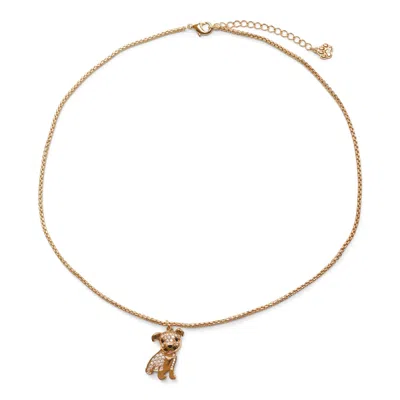 CLOUD HAVEN WOMEN'S GOLD CLOUD HAVEN MINI CZ BULLDOG PENDANT NECKLACE