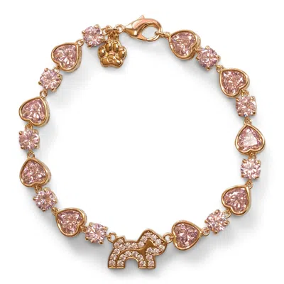 CLOUD HAVEN WOMEN'S CLOUD HAVEN HEART CRYSTAL LOGO BRACELET PINK