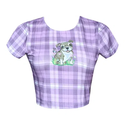 CLOUD HAVEN WOMEN'S CLOUD HAVEN PLAID SWEET BULLDOG TEE