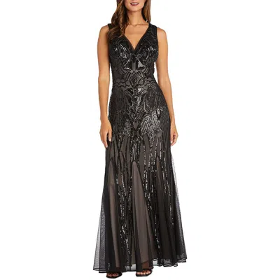 CLOVE PETITES WOMENS SEQUINED POLYESTER EVENING DRESS