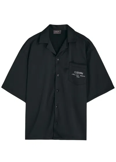 CLUB 1984 CLUB 1984 ATELIER DEPT LOGO-PRINT SATIN SHIRT