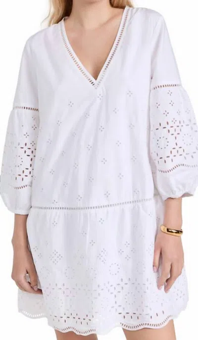 CLUB MONACO EYELET MINI DRESS IN WHITE