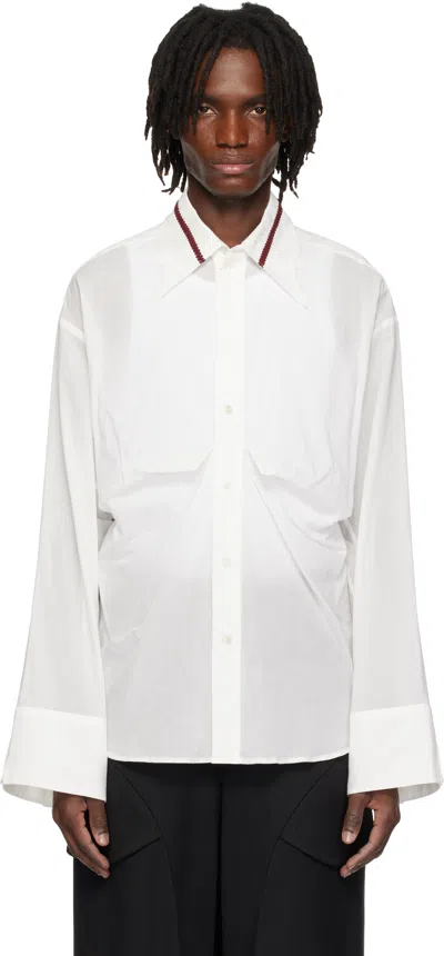 CMMAWEAR WHITE DRAPE SHIRT