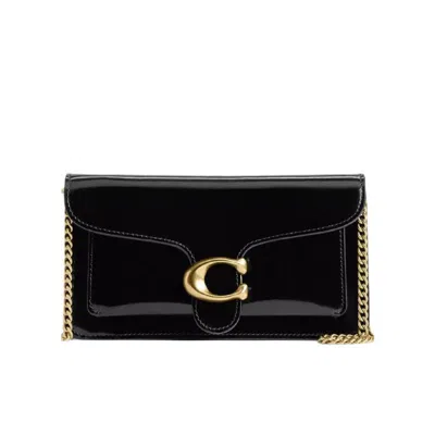 COACH 蔻驰(COACH)女士小容量时尚皮质单肩包金属徽标按扣链式设计日常