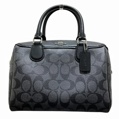 COACH COACH BLACK PVC LEATHER HANDBAG SHOULDER BAG (PRE-OWNED)