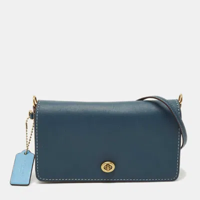 COACH BLUE LEATHER DINKY CROSSBODY BAG