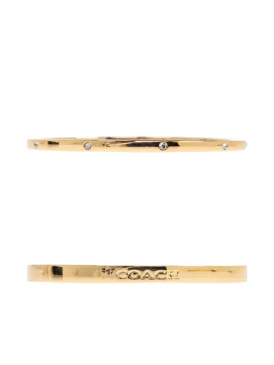 COACH LOGO-ENGRAVED BANGLES (SET OF TWO)