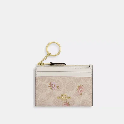COACH OUTLET MINI SKINNY ID CASE IN SIGNATURE CANVAS WITH FLORAL PRINT