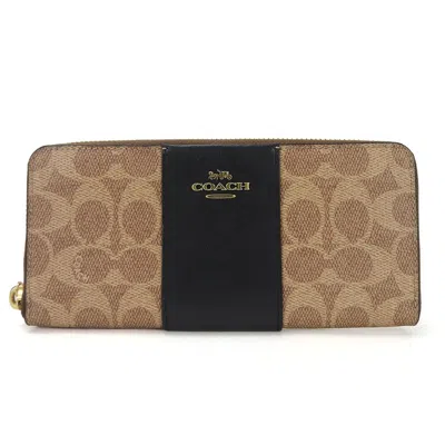 COACH SIGNATURE SIGNATURE LINE LONG WALLET (BI-FOLD) (PRE-OWNED)