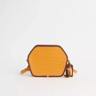 COACH UPCRAFTED ZIP GEOMETRIC POUCH IN ALLIGATOR